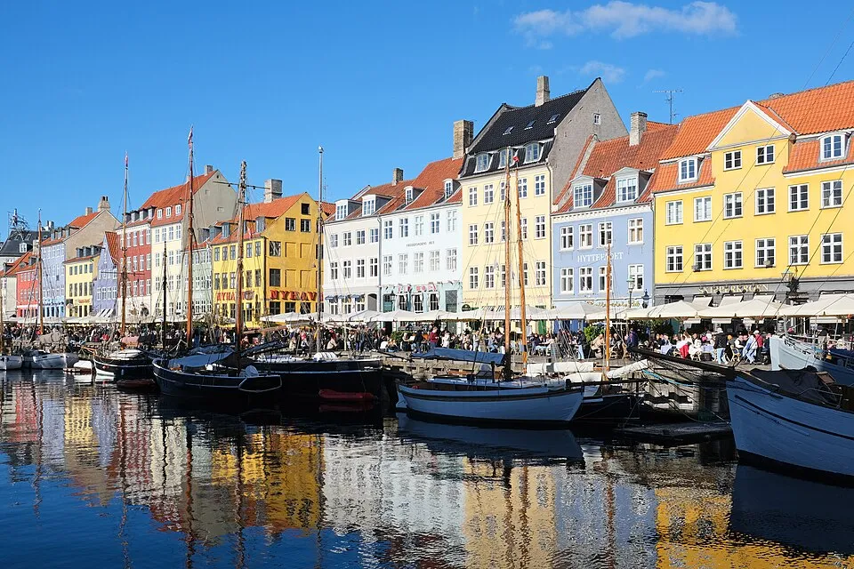 Rail travel and destination illustration for Denmark by train with the Interrail Global Pass