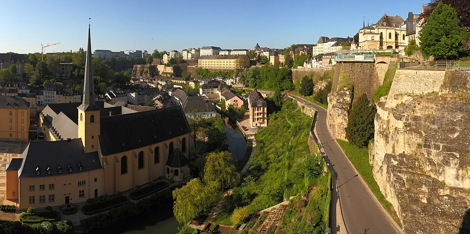 Rail travel and destination illustration for Luxembourg by train with the Interrail Global Pass